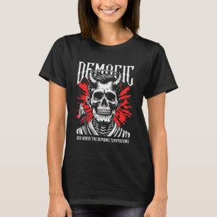 Women's "Demonic" Gothic Skull T-Shirt - Dark