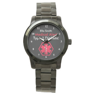 Womens Diabetes  Alert Type 1 or 2 Oversized Watch