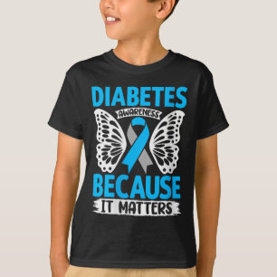 Womens Diabetes Awareness Because It S V-neck T-Shirt