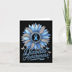 Womens Diabetes Awareness Flower V-neck Card