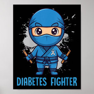 Womens Diabetes Fighter V-neck Poster
