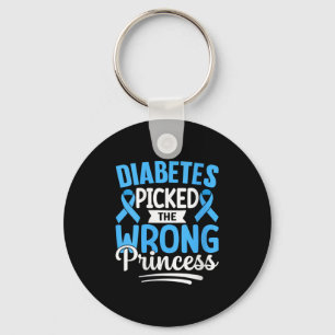 Womens Diabetes Picked The Wrong Princess V-neck Keychain