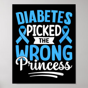 Womens Diabetes Picked The Wrong Princess V-neck Poster