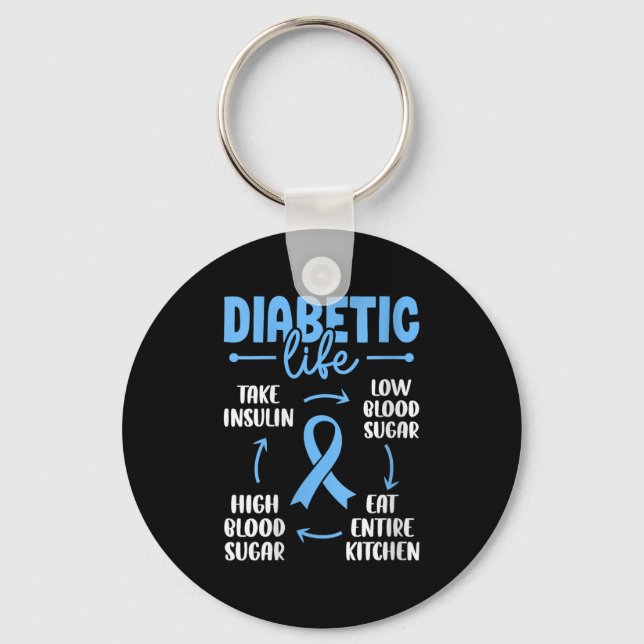 Womens Diabetic Life Low Blood Sugar Eat Entire Ki Keychain (Front)