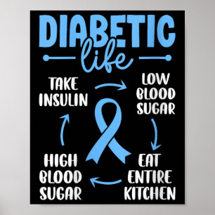 Womens Diabetic Life Low Blood Sugar Eat Entire Ki Poster