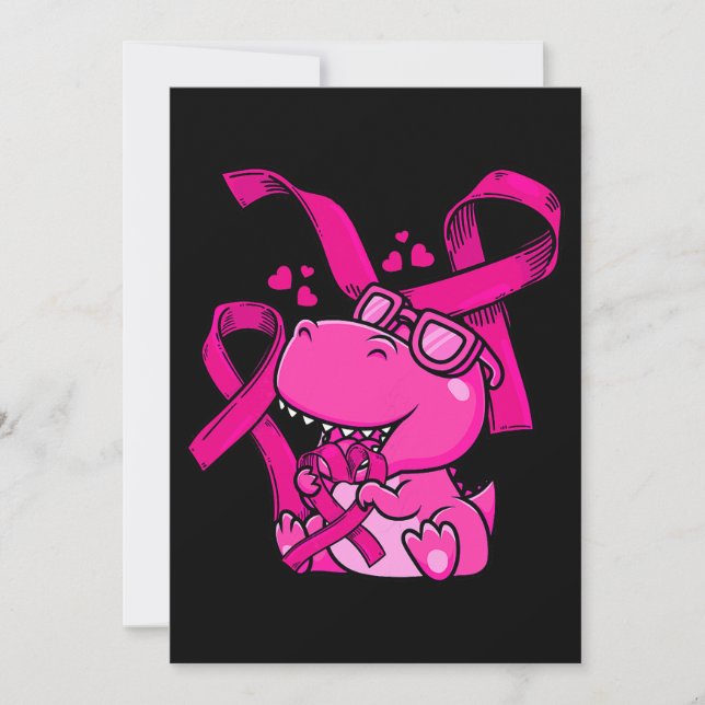 Womens Dinosaur Breast Cancer Awareness Doctors Wa Invitation (Front)