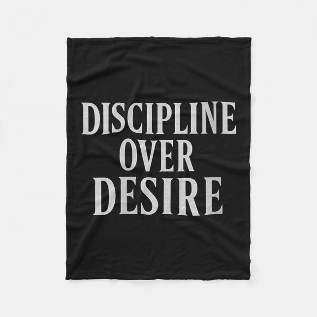 Womens Discipline Over Desire _ Stoic Motivational Fleece Blanket (Front)