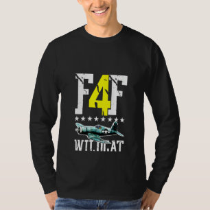 Womens Distressed F4f Wildcat Wwii Fighter Airplan T-Shirt