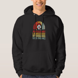 Womens Distressed Siberian Husky Awesome Like My D Hoodie