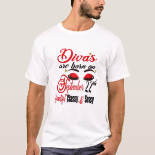 Womens Divas Are Born On September 22Nd Virgo Birt T-Shirt