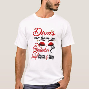 Womens Divas Are Born On September 8Th Virgo Birth T-Shirt