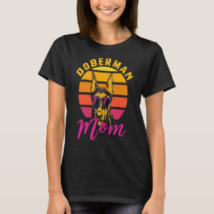 Womens Doberman Mom Funny Retro Style Dog Owner T-Shirt