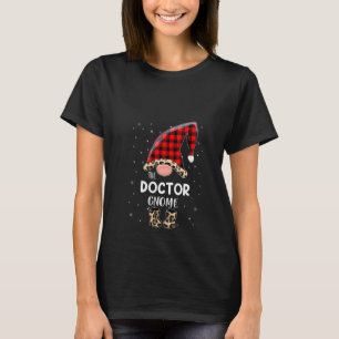 Womens Doctor Gnome Buffalo Plaid Matching Family  T-Shirt