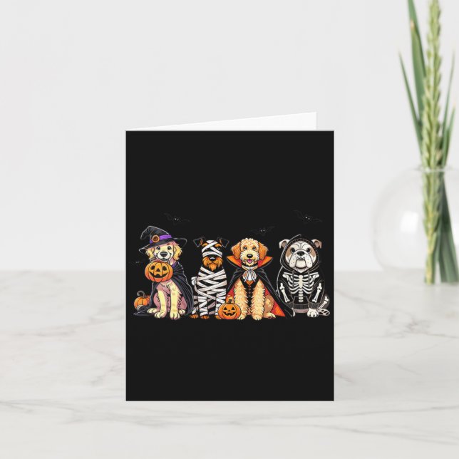 Womens Dog Ghost Cute Dog Dressed As Ghost Funny Card (Front)
