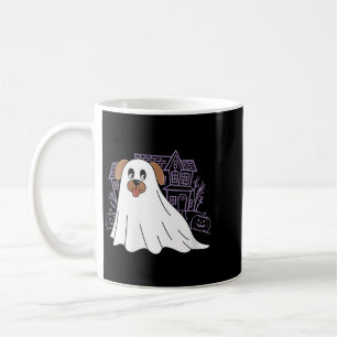 Womens Dog Ghost Cute Dog Dressed As Ghost Funny Coffee Mug