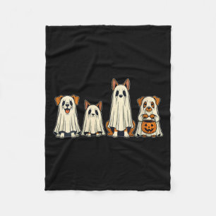 Womens Dog Ghost Halloween V-Neck Fleece Blanket