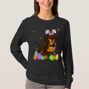 Womens Dog Mom Cute Bunny Dachshund Eggs Easter D T-Shirt