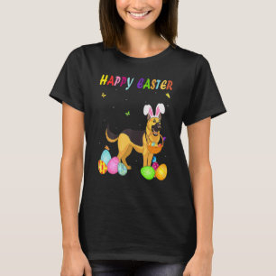 Womens Dog Mom Cute Bunny German Shepherd Eggs Eas T-Shirt