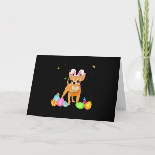 Womens Dog Mom Gift Cute Bunny Chihuahua Eggs East Holiday Card