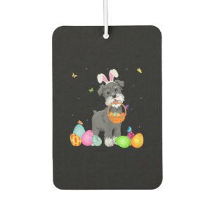 Womens Dog Mom Gift Cute Bunny Schnauzer Eggs East Air Freshener