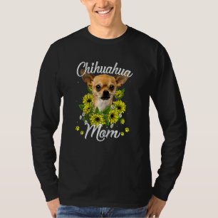 Womens Dog Mom Mother's Day Sunflower Chihuahua M T-Shirt