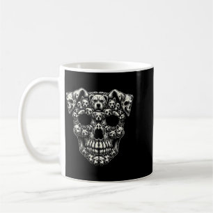 Womens Dog Skull X-Ray Halloween Skeleton Black Coffee Mug