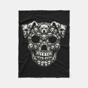 Womens Dog Skull X-Ray Halloween Skeleton Black Fleece Blanket