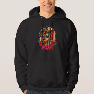 Womens Dog  USA Flag Cane Corso Mom Hoodie