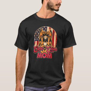 Womens Dog USA Flag Cane Corso Mom T-Shirt