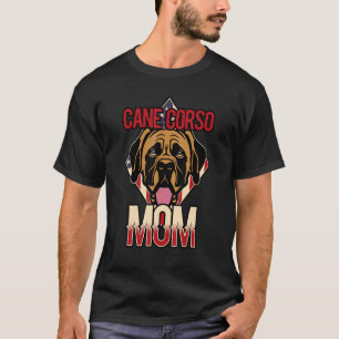 Womens Dog USA Flag Cane Corso Mom T-Shirt