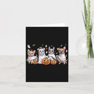 Womens Dogs Ghosts Cute Dogs Dressed As Ghost Card