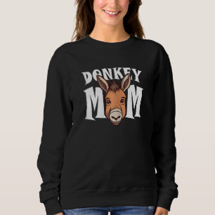 Womens Donkey Mom Cute Farm Animals Donkey Mother Sweatshirt