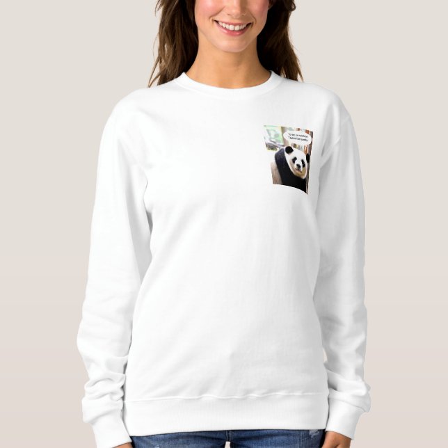 Women's Double Sided Hamlet Quote Panda Bear Sweatshirt (Front)