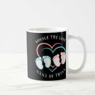 Womens Double The Love New Nana Grandma Of Twins R Coffee Mug