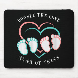 Womens Double The Love New Nana Grandma Of Twins R Mouse Pad