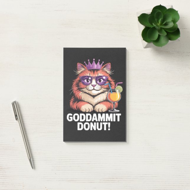 Women's Doughnut Princess Cat Meme Post-it Notes (Office)