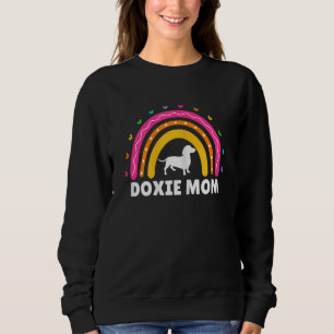 Womens Doxie Mom Cute Rainbow Dachshund Weiner Do Sweatshirt