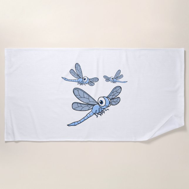Womens Dragonfly Colourful Graphic Beach Towel (Front)