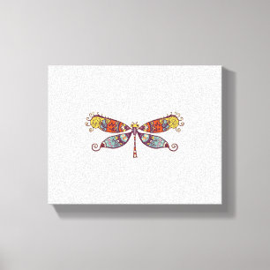 Womens Dragonfly Colourful Graphic  Canvas Print