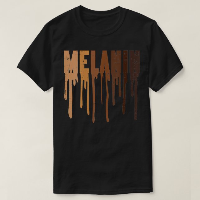Womens Dripping Melanin Black African Pride Black  T-Shirt (Design Front)