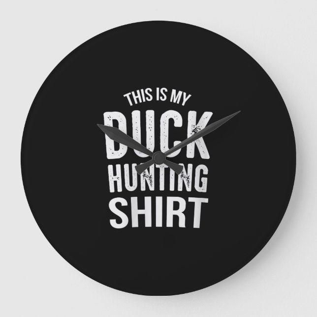 Womens Duck Hunting Gift My Dog Walking Large Clock (Front)