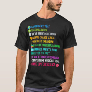 Womens Earth is Not Flat Stand up for Science VNec T-Shirt