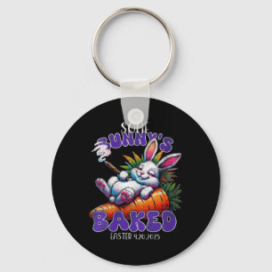 Womens Easter Bunny Funny Weed Smoking Rabbit 4_20 Keychain
