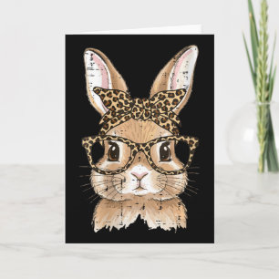 Women's Easter Bunny Leopard Gles Bandana Rabbit W Card