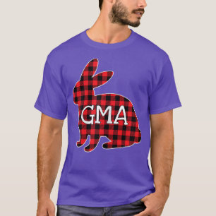 Womens Easter Day Costume Red Plaid Bunny Graphic  T-Shirt