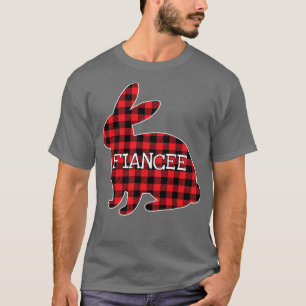 Womens Easter Day Costume Red Plaid Bunny Graphic T-Shirt