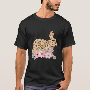 Womens Easter Leopard Bunny Rabbit Sunday Girls Wo T-Shirt