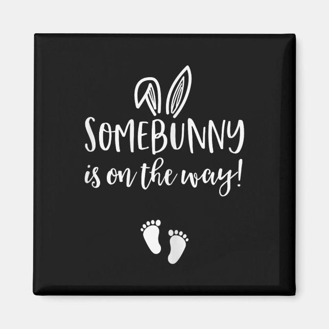 Womens Easter Pregnancy Announcement Shirt Somebun Magnet (Front)