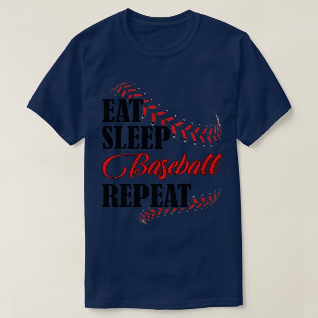 Womens Eat Sleep Baseball Repeat Funny Baseball Pl T-Shirt (Design Front)