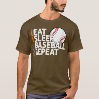 Womens Eat Sleep Baseball Repeat Funny Baseball Pl T-Shirt